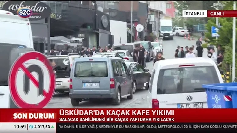 İBB'nin Üsküdar’da kaçak kafe yıkımı: Arbede çıktı